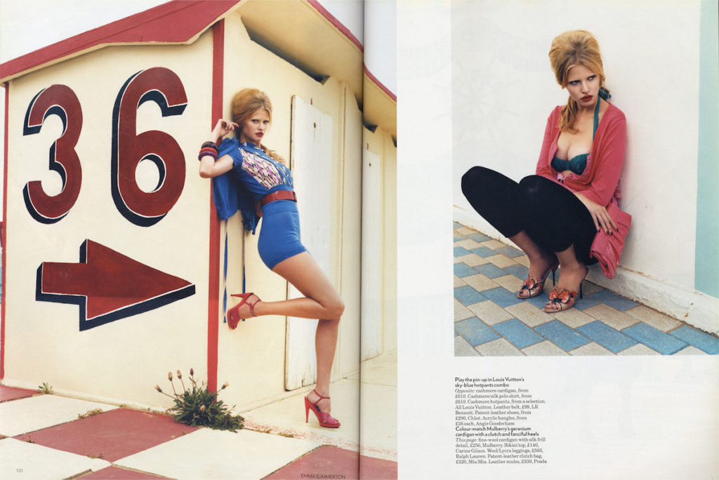 Lara Stone ; Emma Summerton ; Vogue UK ; La Dolce Vita January 2008 ; #0703 ; caminante